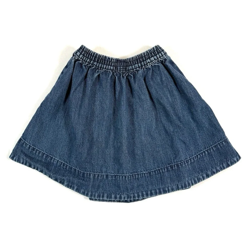 OSHKOSH B’GOSH Girls 6 Denim Skirt Embroidered Flower‎ Western Rodeo Y2K
